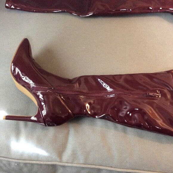 NWOT Gia Thigh High Patent Boot - Picture 9 of 11